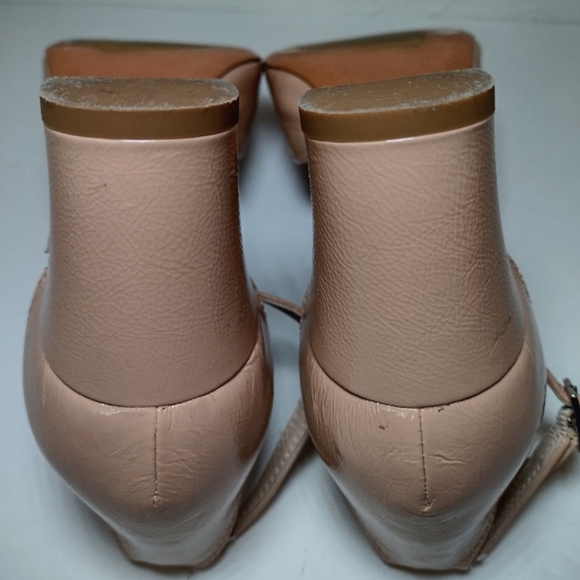 AGL Women's Nude Ankle Strap Heels with Cylindrical Heel Size (8.5) - Picture 9 of 15